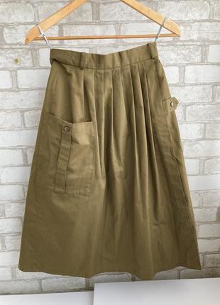 Юбка миди цвета хаки