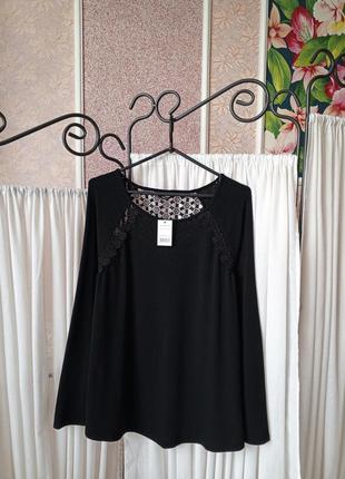 Красива чорна кофта з ажурними вставками george.