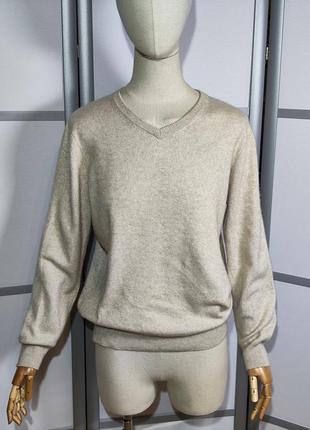 A.w.dunmore cashmere & seide бежевый мужской свитер шелк кашемир