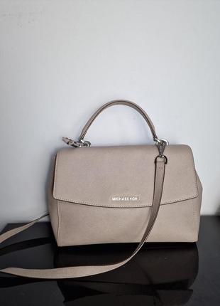 Сумка michael kors ava cement из натуральной кожи saffiano