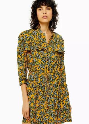 Красивое короткое платье в цветы topshop