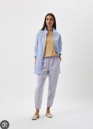 Брюки атласные l uniqlo