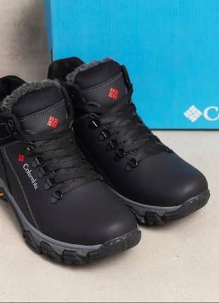 Мужские кожаные зимние ботинки