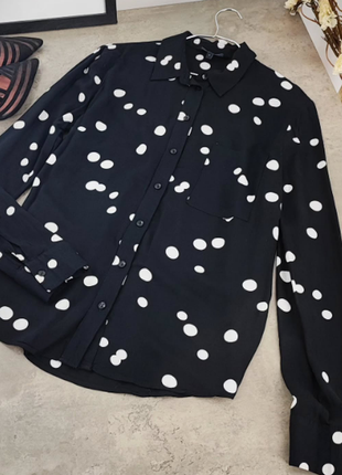 Легка чорна сорочка в горох next