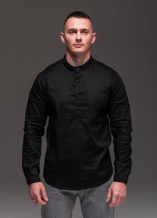 👔 рубашка мужская из льна style длинный рукав в четырех цветах