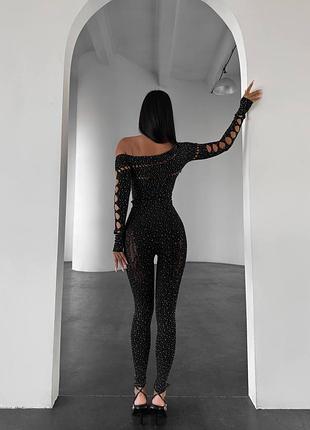 Розкішний бодістокінг зі стразами🖤 9