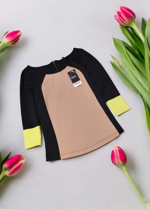 Брендовая блуза топ next в стиле color block этикетка