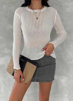 Гольф сетка прозрачный белый zara лонгслив