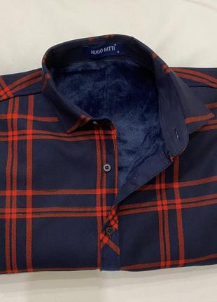 Теплая рубашка на флисе