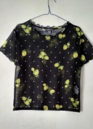 Футболка сеточка с лимонами