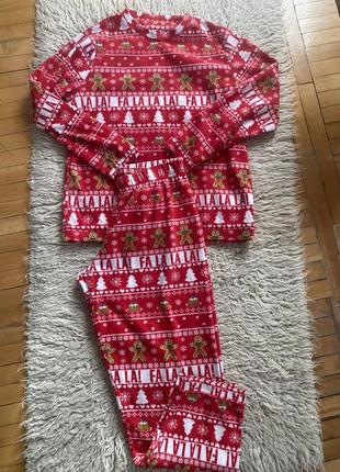 Тепла флісова піжама домашній костюм велюровий фліс primark