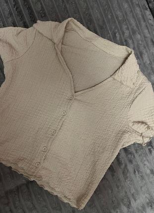 Фактурный топ/рубашка с коротким рукавом от primark