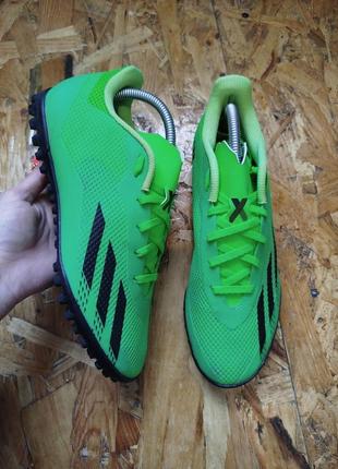 Сороконожки мужские бутцы adidas x speedportal.4 tf green gw8507