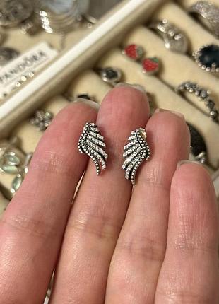 Серьги-пусеты "волшебные перья" (серебро). новые