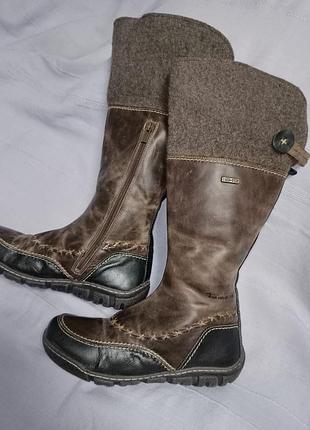 Зимние кожаные сапоги с мембраной duo-tex, 37-38разм.tamaris.