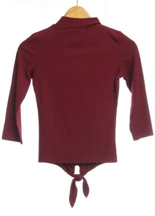 Bershka женский бордовый гольф, трендовая водолазка, лонгслив в рубчик, размер s/m/l3 фото