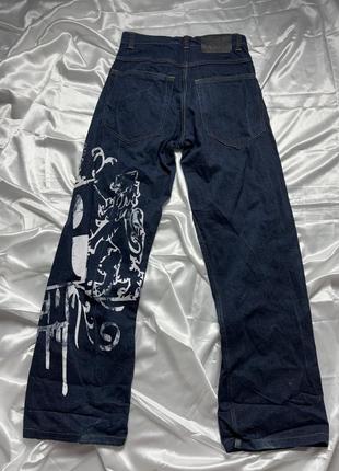 Реп штани широкі джинси вінтаж з принтом y2k jnco ed hardy skater sk8