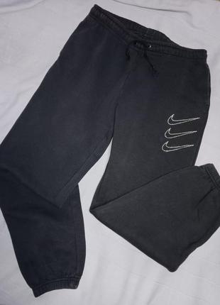 Теплые брендовые спортивные брюки- джогеры, з карманами, l-xl,оригинал,nike.