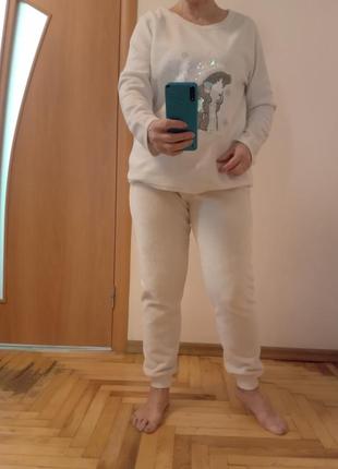 Чудова тепла піжама три речі, костюм для дома і сна розмір 12 -14