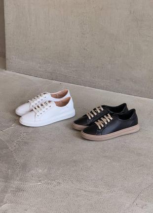 Кеды кожаные черные белые 11879 11880