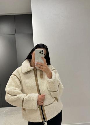 Дубленка тедди zara s 36 оригинал