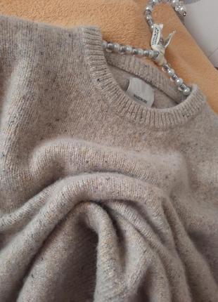 Массивный шерстяной свитер zara at.p.co беж/меланж