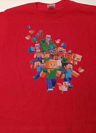 Футболка майнкрафт, розмір 116, уцінка вітрини