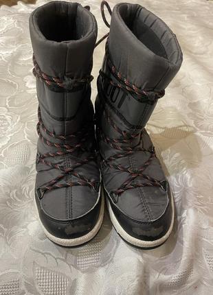Сапожки детские, зимние, бренда moon boot, размер 36, теплые, водозащитные