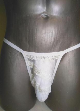 Мужские стринги из сетки и кружева 3