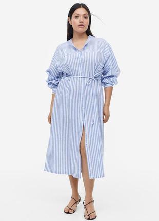Платье-рубашка из смесового льна h&m оригинал р.s