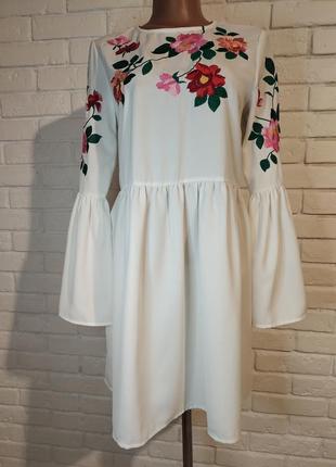 Біла сукня з вишивкою, asos, m.