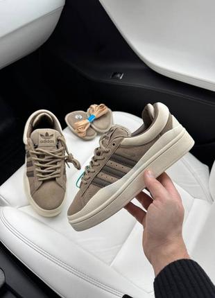 Кроссовки blauvelt adidas campus x bad bunny brown beige3 фото