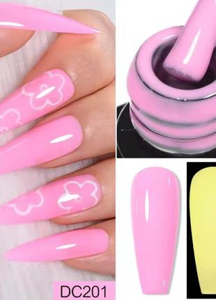 Світиться у темряві каучукова камуфляжна ruber база для нігтів манікюру дизайну френчу топ гель лак фрезер лампа темноті