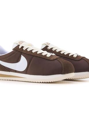 Кроссовки nike cortez brown white premium