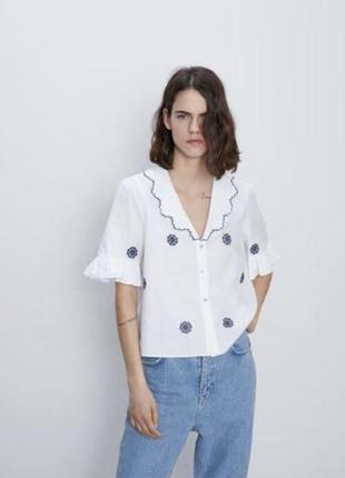 Блуза zara с вышивкой