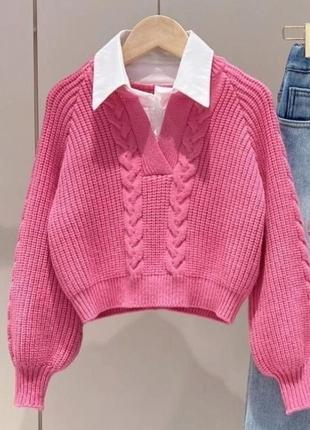 Розовый свитер