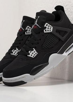 Nike air jordan 4 retro (черно/белые)