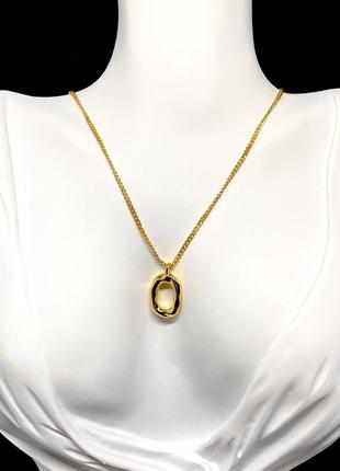 Тренд стильний жіночий золотистий ланцюжок кольє мінімалізм