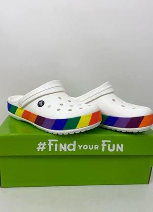 Crocs crocband сабо крокси жіночі веселка