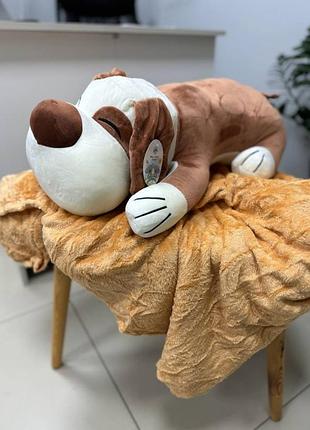Іграшка-плед собака коричневий