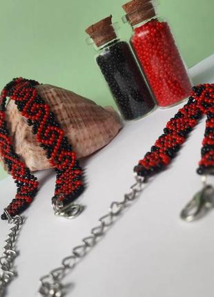 Чокер/ ленточный гердан из чешского бисера❤️🖤