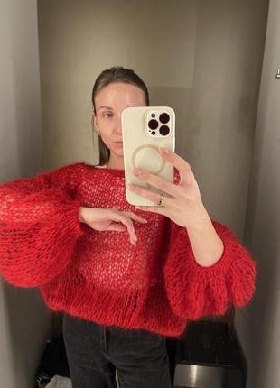 Свитер паутинка из мохера