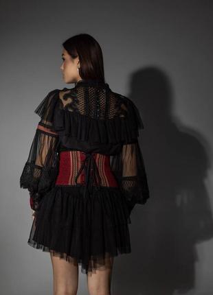 Плаття-вишиванка жіноче міні коротке, ошатне, на корпоратив, на свято, чорне