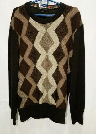 Massimo boni свитер мужской теплый шерстяной коричневый размер xl