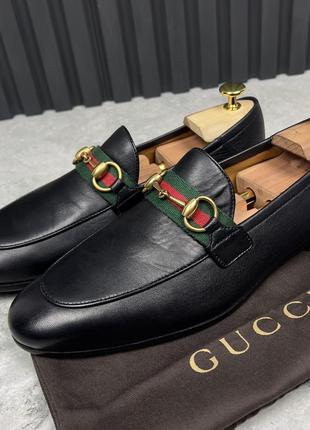 Gucci horsebit web brixton jordaan loafers чоловічі лофери туфлі оригінал 41.5 eur