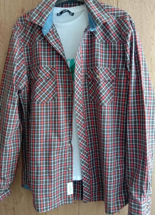 Рубашка в клетку в клетку 100 % коттон