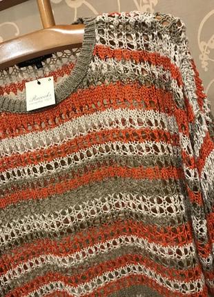 Нереально красивый и стильный брендовый вязаный свитерок-оверсайз.4 фото