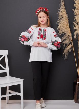 Вишиванка "весна" для дівчинки, розміри 116-158.