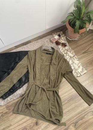 Кардиган zara хакі на запах кардиган кольору хакі zara