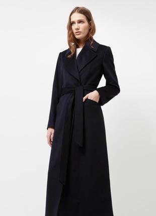 Стильное черное длинное пальто new look